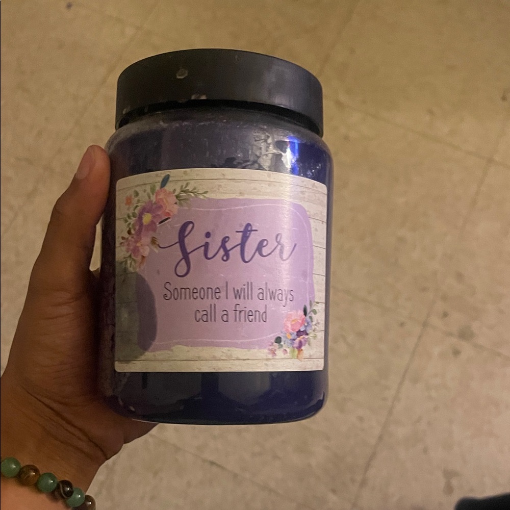 Floral Purple Sister Candle Jar